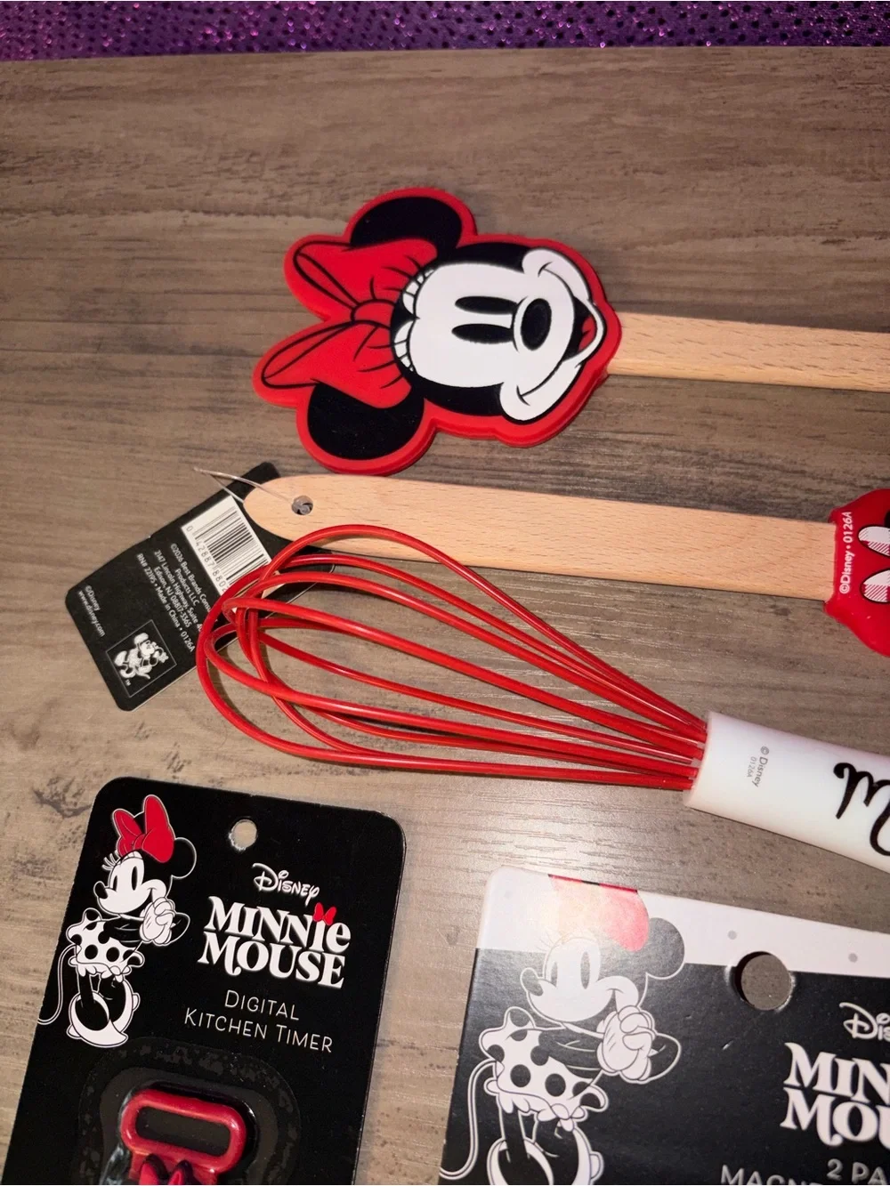 🏝️🎉 Disney Minnie Mouse Baking Utensil Set 7 Piece Kitchen Bundle New With Tag